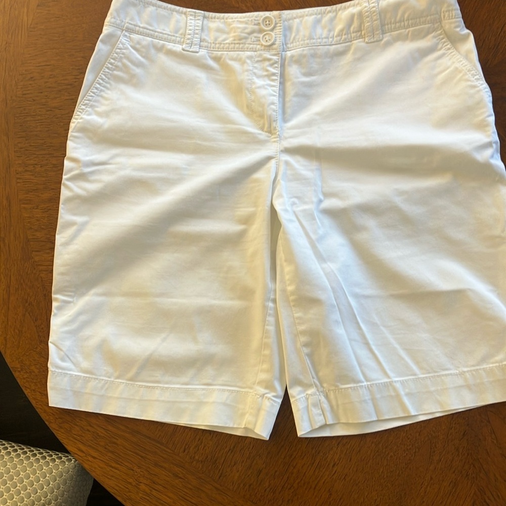 Talbots White Bermuda Shorts Classic Cotton Style